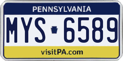 PA license plate MYS6589