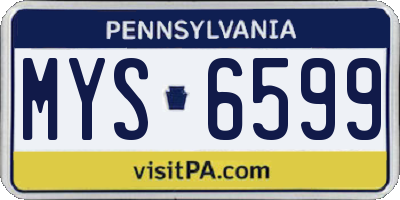 PA license plate MYS6599