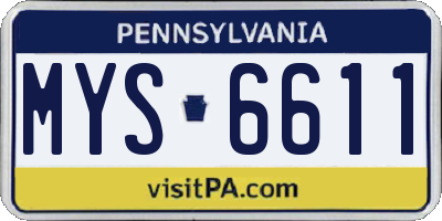PA license plate MYS6611