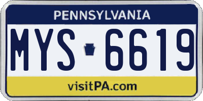 PA license plate MYS6619