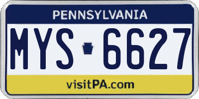 PA license plate MYS6627