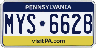 PA license plate MYS6628