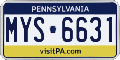 PA license plate MYS6631