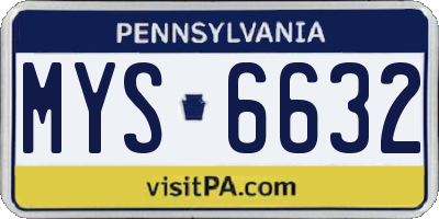 PA license plate MYS6632
