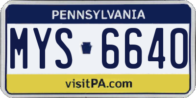 PA license plate MYS6640