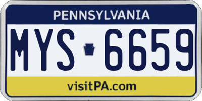 PA license plate MYS6659