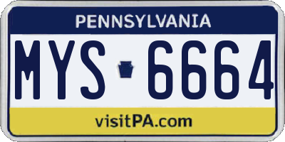 PA license plate MYS6664