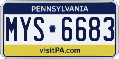 PA license plate MYS6683