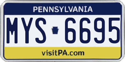 PA license plate MYS6695