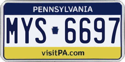 PA license plate MYS6697