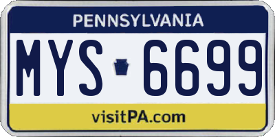 PA license plate MYS6699