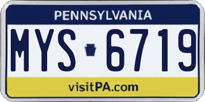 PA license plate MYS6719