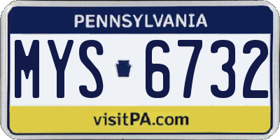PA license plate MYS6732