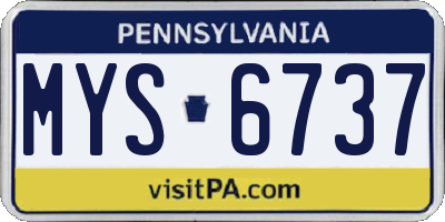 PA license plate MYS6737
