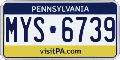 PA license plate MYS6739