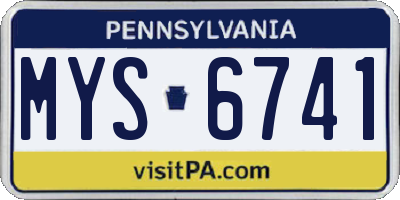 PA license plate MYS6741