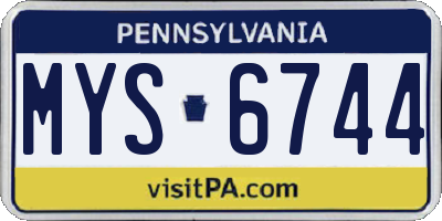 PA license plate MYS6744