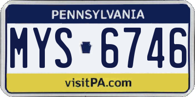 PA license plate MYS6746