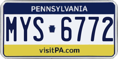 PA license plate MYS6772