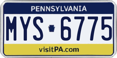 PA license plate MYS6775