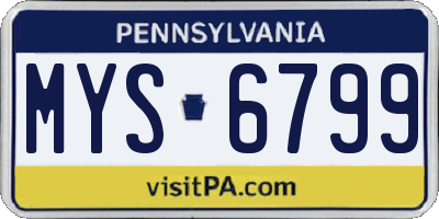PA license plate MYS6799