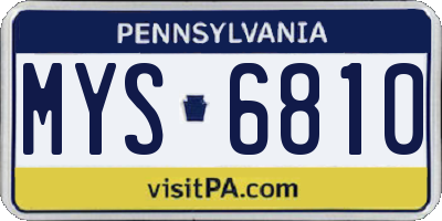 PA license plate MYS6810