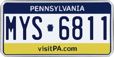 PA license plate MYS6811