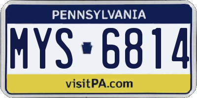 PA license plate MYS6814