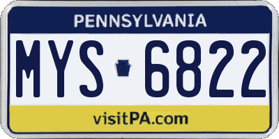 PA license plate MYS6822