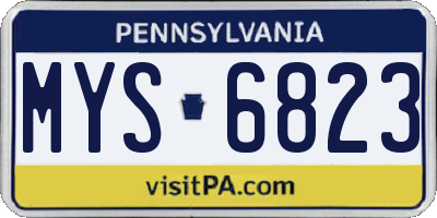 PA license plate MYS6823