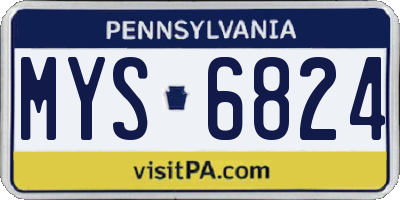 PA license plate MYS6824