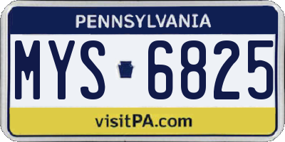 PA license plate MYS6825