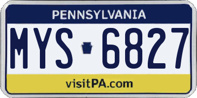 PA license plate MYS6827