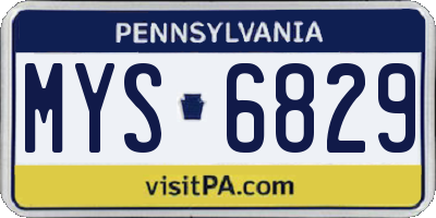 PA license plate MYS6829