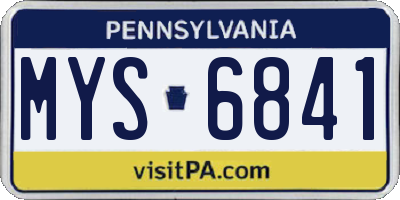 PA license plate MYS6841