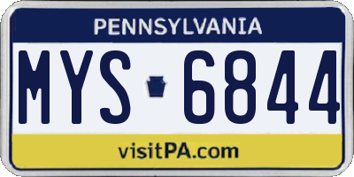 PA license plate MYS6844