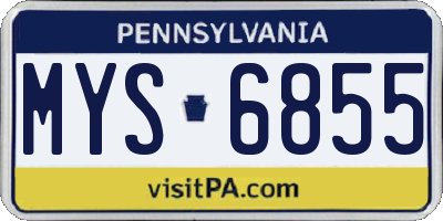 PA license plate MYS6855