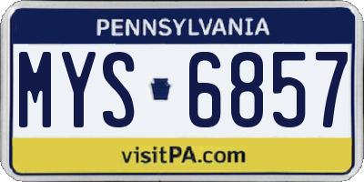 PA license plate MYS6857