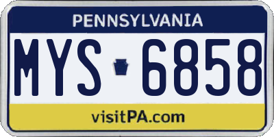 PA license plate MYS6858