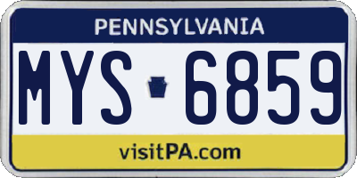 PA license plate MYS6859