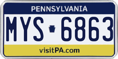 PA license plate MYS6863
