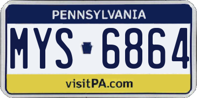 PA license plate MYS6864
