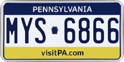 PA license plate MYS6866