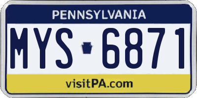 PA license plate MYS6871