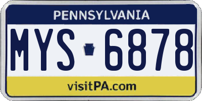 PA license plate MYS6878