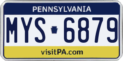 PA license plate MYS6879