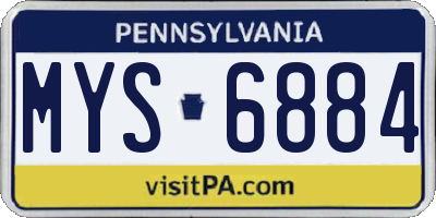 PA license plate MYS6884