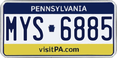 PA license plate MYS6885