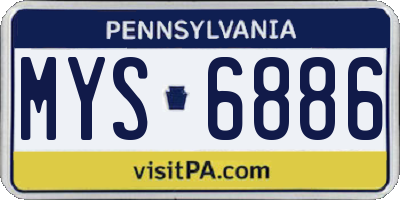 PA license plate MYS6886