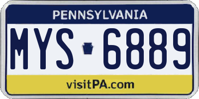 PA license plate MYS6889